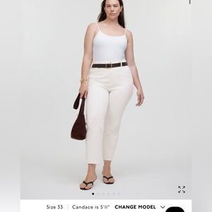 Madewell '90s straight crop jean in tile white raw he
item style: nq179
size: 33